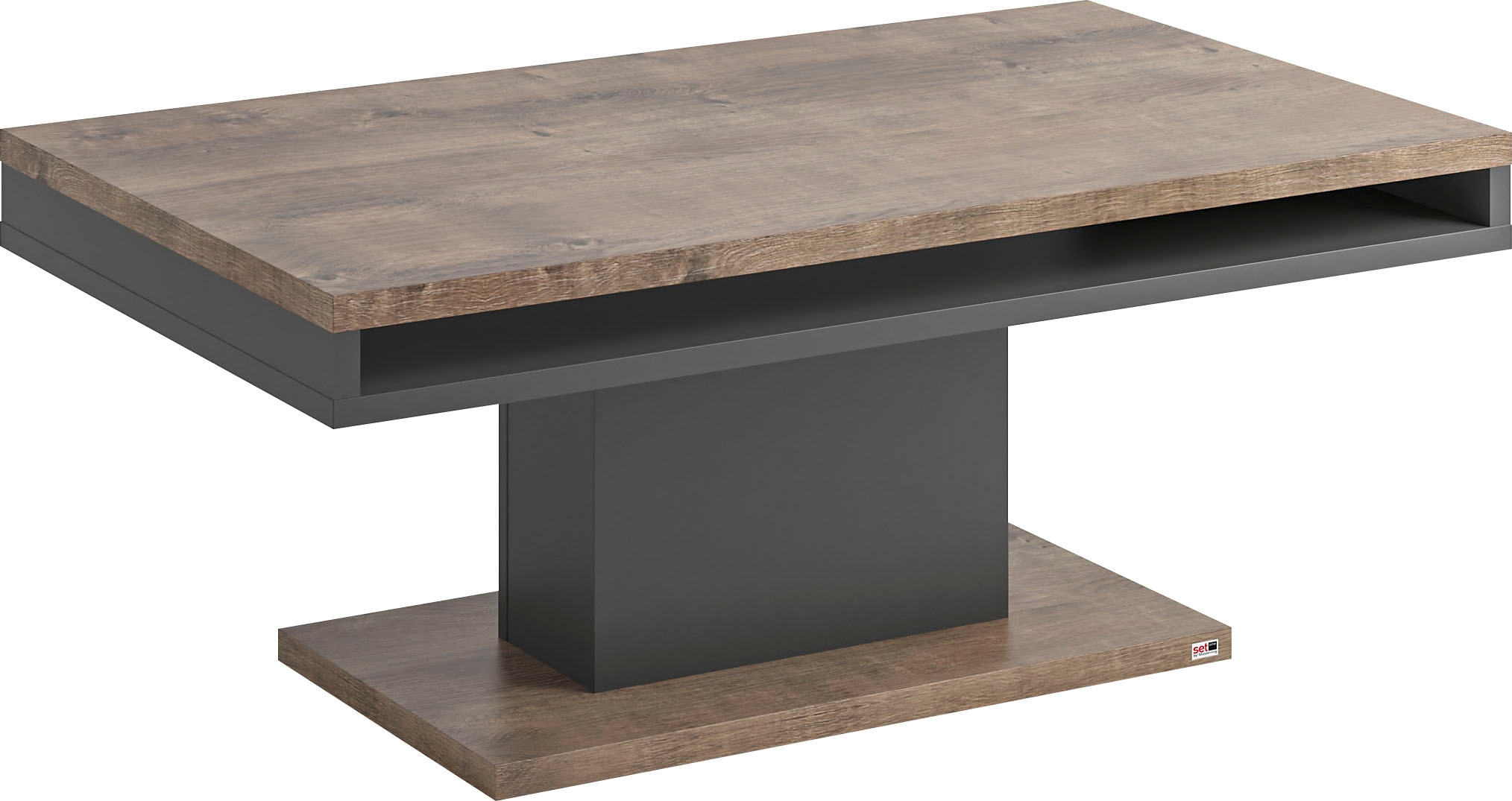 Couchtisch "Lancaster", grau (grau mit eiche ribbeck, grau, eiche ribbeck cognac), B:110cm H:45cm T:65cm, SET ONE BY MUSTERRING, Tische, Wahlweise in 2 Farben, Maße (BxHxT in cm) 110 x 45 x 65 cm