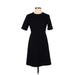 Ann Taylor Casual Dress - Shift: Black Solid Dresses - Women's Size 0