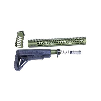 Guntec USA AR .308 Ultralight Series Complete Furniture Set Green ULTRA-SET-308-GREEN