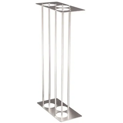 PROREGAL Halber Bechereinsatz für Abfallbehälter Haiti Mix | 110 Liter, HxBxT 68x16,4x33,7cm | 3 Einwurföffnungen | Silber Image