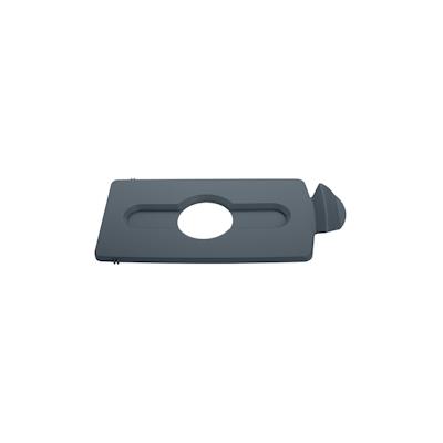 Flaschendeckeleinsatz mit Loch für Flaschen/Dosen für Rubbermaid Slim Jim Recycling-Station | HxBxT 1,3x20,3x42cm | Polypropylen | Grau von PROREGAL Image