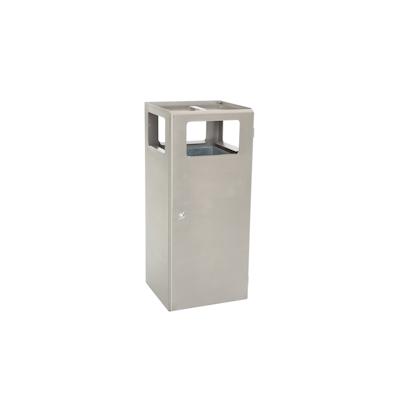 PROREGAL Quadratischer Kombiascher aus Edelstahl | 70 liter, HxBxT 88x38,5x38cm | Basismodul ohne Bedachung | Silber Image