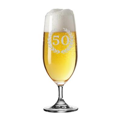 LUXENTU - 50. Jubiläum Biertulpe Pilsglas mit Gravur Gläser 1 ct