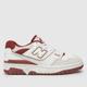 New Balance bb550 trainers in white & red