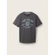 TOM TAILOR Herren T-Shirt mit Logo Print, schwarz, Logo Print, Gr. XXXL