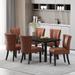 Edgemoor Faux Leather and Acacia Wood 7 Piece Dining Set by Christopher Knight Home