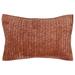 Bili 20 x 26 Hand Stitched Standard Pillow Sham, Orange Brown Rayon Velvet