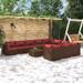 Gecheer 11 Piece Patio Set with Cushions Poly Rattan Brown