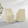 Crosley Furniture 2-Piece Vinyl Outdoor Side Chair Furniture Cover Set in Tan