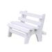Miniature Landscape Ornament Wooden White Double Garden Bench Porch Chair for Photo Booth Props Home Decoration