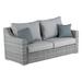 Afuera Living Wicker / Rattan Outdoor Sofa with Metal Frame in Gray