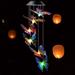 Solar Wind Chimes LED Hummingbird Color Changing Outdoor Indoor Waterproof Mobile Decorative Outdoor Hanging Solar Lights Colorful Butterfly Solar Gifts for Home Patio Yard Garden Decor