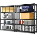 Slsy 2 Pack 72 H x 36 W x 18 D Garage Shelving Heavy Duty Steel Shelving Storage Rack Shelves 5 Tier Steel Shelf Rack Shelf Unit 2000LB Capacity