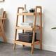 GZXS 3-Tiers Ladder Bookcase Storage Shelf Wood Rack for Entryway Bathroom Kitchen Bedroom Living Room (Natural)