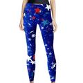 CZHJS Womens High Waist Star Striped American Flag Printing Summer Beach Pants Comfy Compression Pants Pencil Pants Boho Slim Leggings Hiking Pants for Ladies Blue L