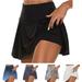 Sksloeg Skorts Skirts for Women Plus Size Pleated Graphics Printed Tennis Skirts for Women High Waisted Crossover Skirt Athletic Golf Skort Hot Pink XL