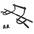 Iron Bar Pull Up Bar Doorway Chin Up Bar Door Gym Trainer Total Home Gym Upper Body Dip Workout Bar Multi Grip Chin-Up Bar Pull-Up Bar Heavy Duty Portable Full Body Exercise Bar + AB Training Straps