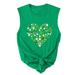 QIPOPIQ Women s Sleeveless Crew Neck Shirts St. Patrick s Day T Shirts Girls Shamrock T Shirt Green Shirt Summer St Patricks Day Shirts Tank Beach Funny Shirt Holiday Shirts Tank Tops Tunic Deals