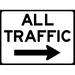 Vinyl Stickers - Bundle - Safety and Warning & Warehouse Signs Stickers - All Traffic (Right Arrow) Sign - 10 Pack (3.5 x 5 )
