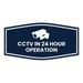 Fancy CCTV in 24 Hour Operation Sign (Navy Blue / White) - Medium