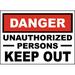 Vinyl Stickers - Bundle - Safety and Warning & Warehouse Signs Stickers - Danger Unauthorized Persons Sign - 10 Pack (3.5 x 5 )