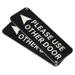 Uxcell Please Use Other Door Left Arrow Sign 9 x3 Self Adhesive Sticker Wall Plates Black 2 Pack