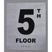 5TH Floor Sign- Floor Number Sign- Tactile Touch Braille Sign (Aluminium !! Brush Silver Size 10X12)- The Sensation line(ref-2022-4)