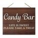 JennyGems Wedding Signs Candy Bar Wedding Party Sign Wedding Decor Wedding Reception Signs Party Decor Candy Bar Sign Engagement Party Decorations (Brown)