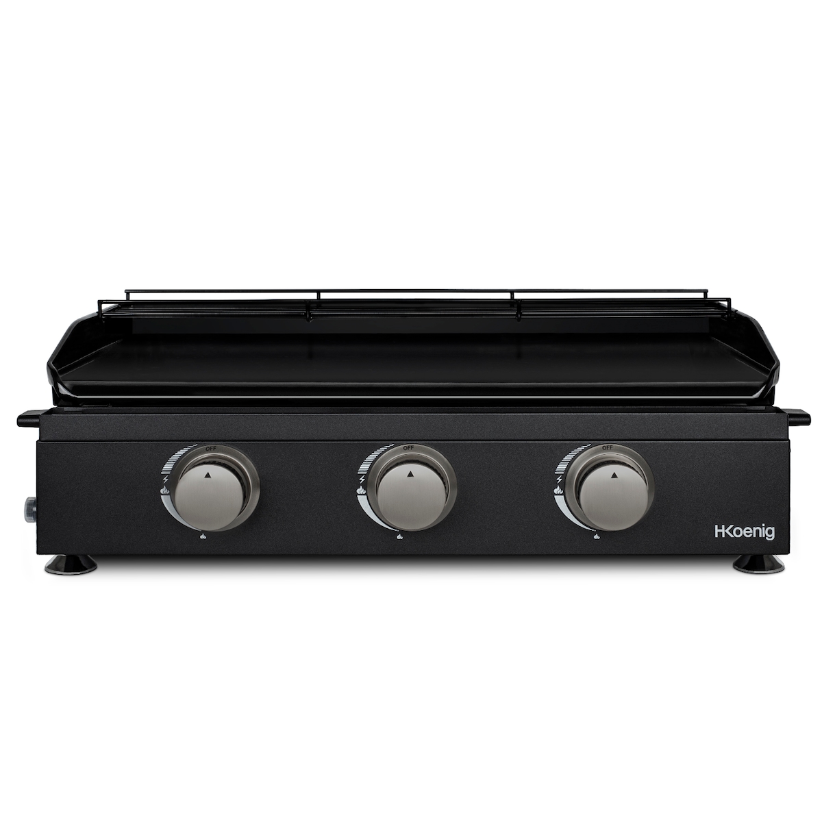 H.Koenig Plancha PLX1032 Gasgrill 3 U-Brenner Edelstahl, Stromversorgung für Propan oder Butan, Temperatur einstellbar bis 350 °C Image