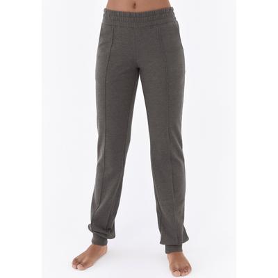 Relaxhose H.I.S, Damen, Gr. 32/34, N-Gr, grau (anthrazit meliert), angeraute Sweatware, Obermaterial: 60% Baumwolle, 40% Polyester, meliert, casual, Hosen, mit Piping vorn, Loungeanzug Image