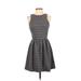 Emerald Sundae Casual Dress - A-Line: Gray Chevron/Herringbone Dresses - Women's Size Small