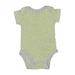 Carter's Short Sleeve Onesie: Gray Chevron/Herringbone Bottoms - Size Newborn