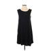 Piko Casual Dress - A-Line Scoop Neck Sleeveless: Black Print Dresses - Women's Size Small