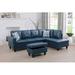 Multi Color Sectional - Harriet Bee Torquay 97" Wide Faux Left Hand Facing Sofa & Chaise w/ Ottoman Faux | 33.5 H x 97 W x 66.5 D in | Wayfair