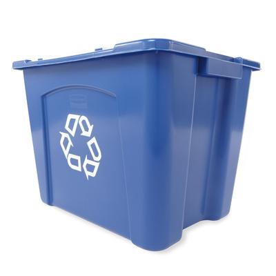 Rubbermaid FG571473BLUE 14 gal Multiple Material Recycle Bin - Indoor/Outdoor