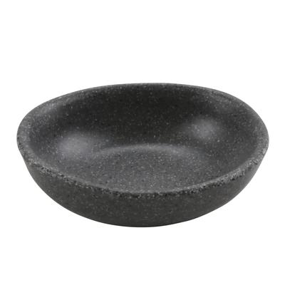 GET 30273-SG 6 1/2 oz Melamine Ramekin, Stone Grey, Black