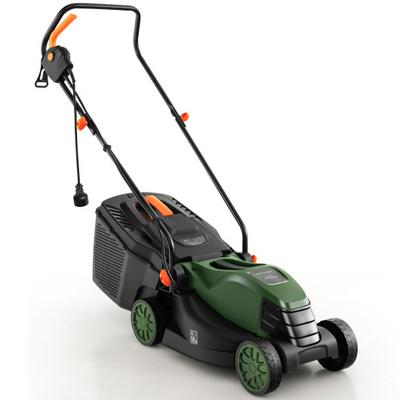 Costway 12-AMP 13.5 Inch Adjustable Electric Corded Lawn Mower with Collection Box-Green