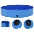 Anself Foldable Dog Bath Swimming Pool PVC Collapsible Pet Bathing Tub Portable Large Small Cat Dog Pet SPA Bathtub for Indoor and Outdoor Blue 63 x 11.8 Inches (Diameter x H)