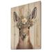 Viv + Rae™ Cute Baby Kangaroo w/ Floral Crown - Unframed Print on Wood in Brown/Green/White | 20 H x 12 W x 1 D in | Wayfair