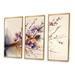 Red Barrel Studio® Pink & Plum Cherry Blossom Branch III - Modern Canvas Wall Art Set Canvas in White | 28 H x 36 W x 1 D in | Wayfair