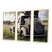 August Grove® Barn Flower Delivery Truck IX - Farmhouse/Country Canvas Wall Art Set Metal in Blue/Brown/Green | 32 H x 48 W x 1 D in | Wayfair