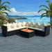 Ebern Designs Armala 6 - Person Seating Group w/ Cushions in Black/Brown | 27.6 H x 45 W x 23.6 D in | Outdoor Furniture | Wayfair