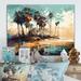 Bay Isle Home™ Blue Coastal Bohemia II - Modern Landscape Beach Canvas Wall Art Metal in Black/Green/Orange | 24 H x 32 W x 1 D in | Wayfair