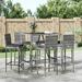 Latitude Run® Patio Bar Set Outdoor Table & Chair Set w/ Cushions Poly Rattan Glass/Wicker/Rattan | 43.3 H x 43.3 W x 27.6 D in | Wayfair