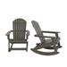 Highland Dunes Momsen Outdoor Adirondack HIPS Rocking Chair Plastic/Resin/ in Gray | 40.1 H x 31.75 W x 39.5 D in | Wayfair