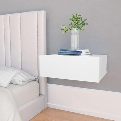 Maison Chic - 2er Set Hängende Nachttische Nachtschränke Sideboards Weiß 40x30x15 cm Holzwerkstoff Image