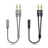 Fairnull Headphone Splitter 2 in 1 High Fidelity Lossless Nylon-Braided Dual 3.5mm Male Microphone Audio to 3.5mm Female Adapter Cable Computer Accessories