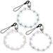 3Pcs Flower Beaded Phone Charm Cell Phone Lanyard Wrist Strap Mobile Phone Chain String