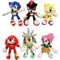 Cartoon Toy Plushie Cute Toys Knuckle Shadow Tails Doll Plush Sonic The Hedgehog Plush Toys Fluffy Toys Plushies Anime Plush Doll Soft Toy Stuffed Animals Plush Toy 6pcs Doll for Gift Kids Children