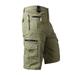 Men Cargo Shorts Clearance TIANEK Casual Multi-Pocket Bermuda Shorts Knee-Length Comfort Relax-Fit Combat Green Sweatpants Motorbike Shorts for Big Men